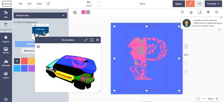 3D Car Wrap Design Solution